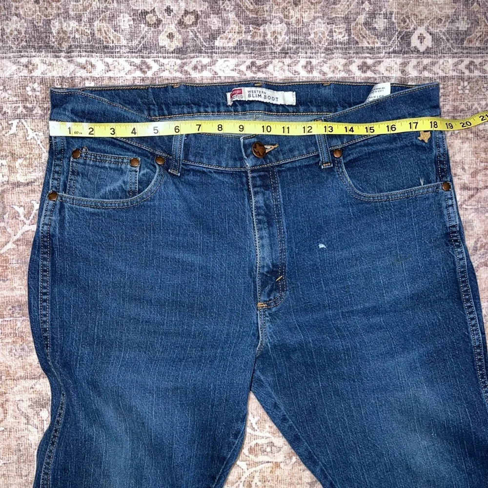 Wrangler Rooted Collection Texas Cotton Jeans 36x34 Straight Leg Slim Fit - Picture 10 of 10